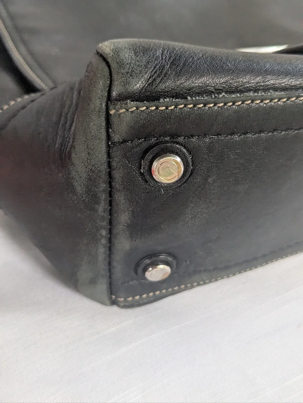 Coach Black Leather Laptop Messenger Bag with Silver Hardware E0993 70095